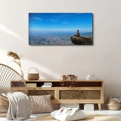 Foto auf leinwand Meditation auf dem Berggipfel