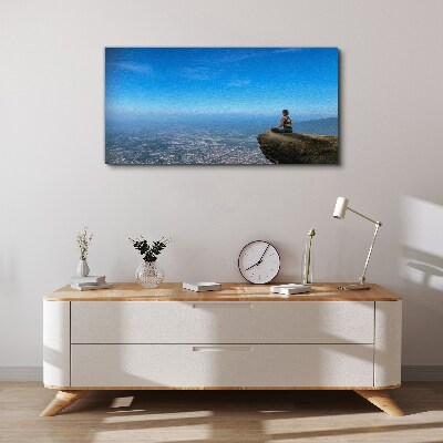 Foto auf leinwand Meditation auf dem Berggipfel