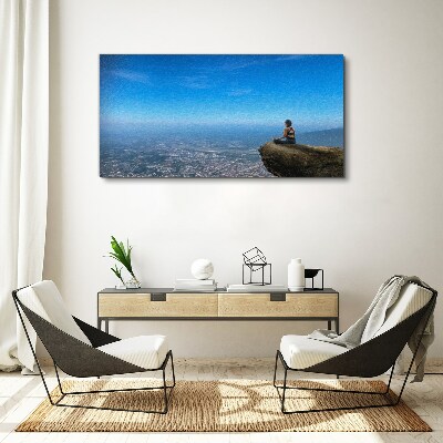 Foto auf leinwand Meditation auf dem Berggipfel
