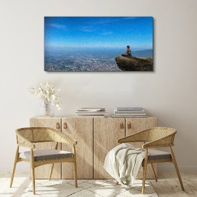 Foto auf leinwand Meditation auf dem Berggipfel
