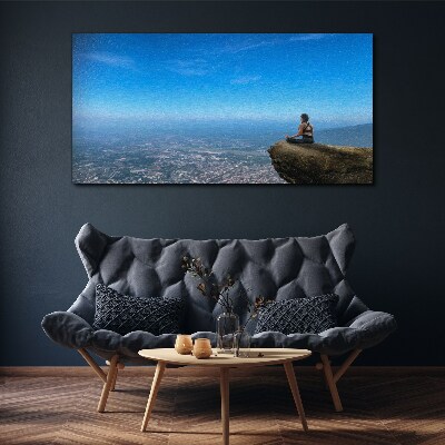 Foto auf leinwand Meditation auf dem Berggipfel