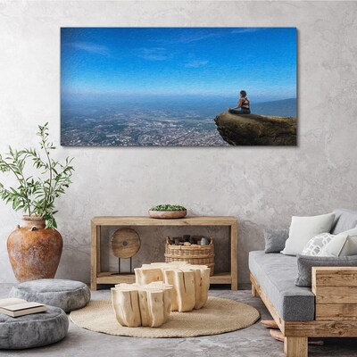 Foto auf leinwand Meditation auf dem Berggipfel