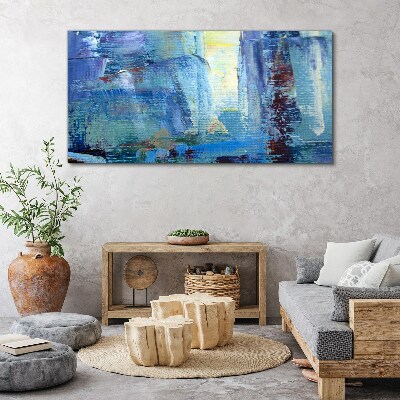 Foto auf leinwand Abstrakte Landschaft in Blautönen