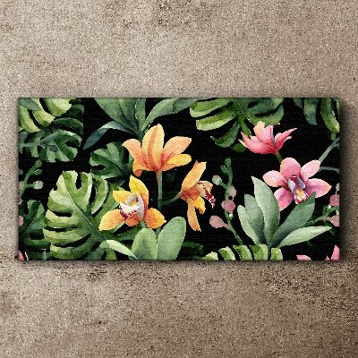 Foto leinwand Tropischer Garten in Aquarell