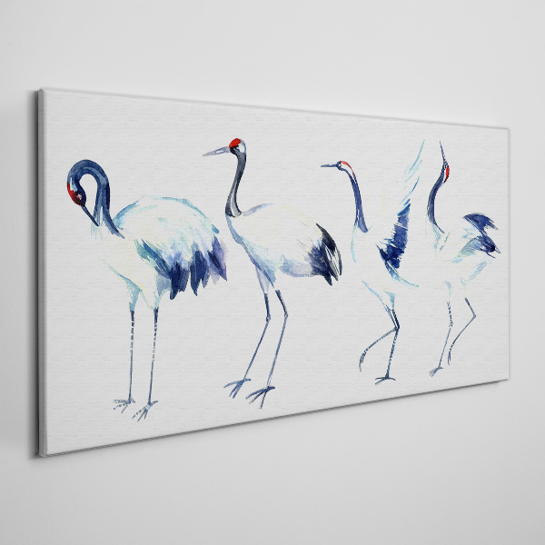 Bild auf leinwand Tanzende Kraniche in Aquarell