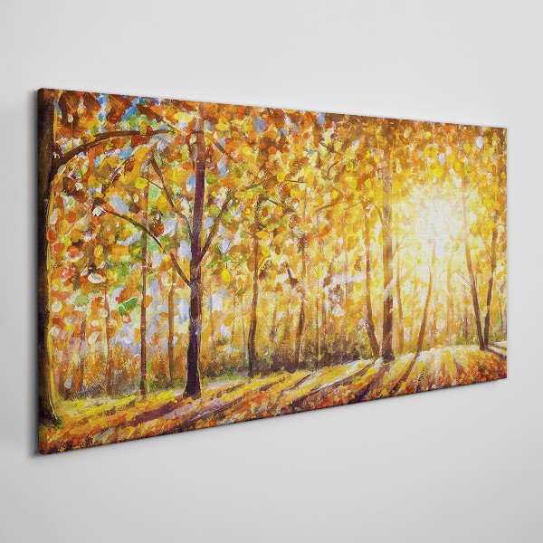 Leinwandbild Goldener Herbst im Wald