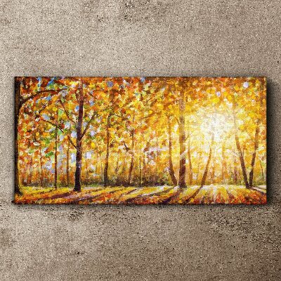 Leinwandbild Goldener Herbst im Wald