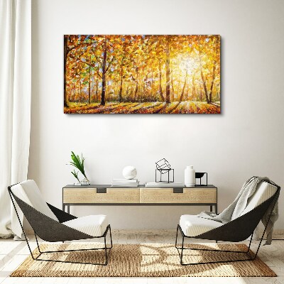 Leinwandbild Goldener Herbst im Wald