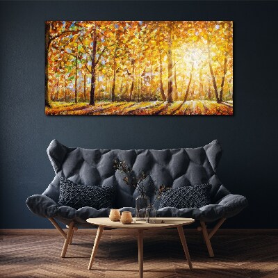 Leinwandbild Goldener Herbst im Wald