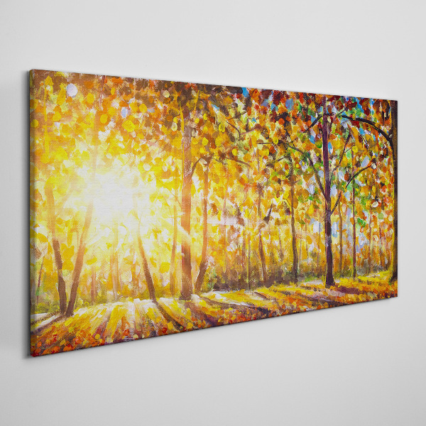 Foto auf leinwand Goldener Herbst im Wald