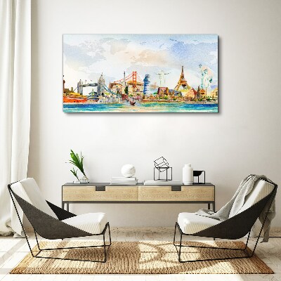 Foto auf leinwand Ikonen der Welt in Farben