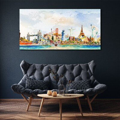 Foto auf leinwand Ikonen der Welt in Farben