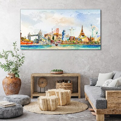 Foto auf leinwand Ikonen der Welt in Farben