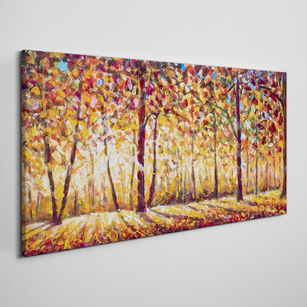 Foto auf leinwand Goldener Herbst im Wald