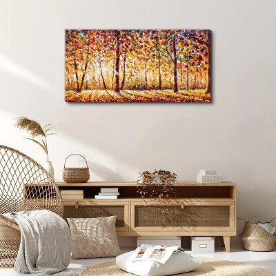 Foto auf leinwand Goldener Herbst im Wald