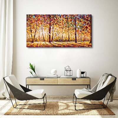 Foto auf leinwand Goldener Herbst im Wald