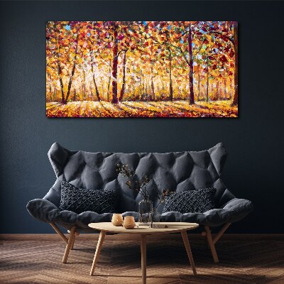 Foto auf leinwand Goldener Herbst im Wald