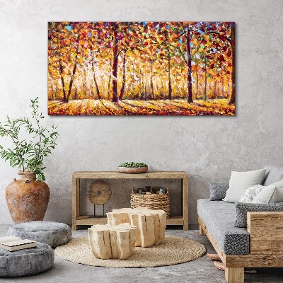 Foto auf leinwand Goldener Herbst im Wald