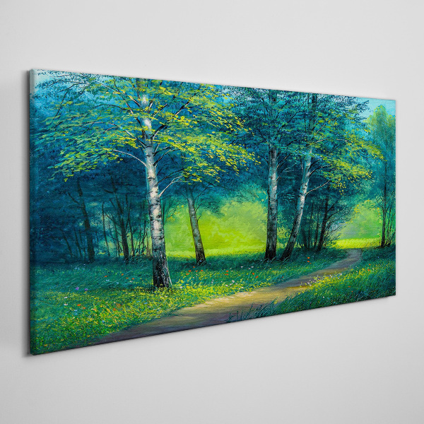 Foto auf leinwand Grüner Wald in der Sommersonne