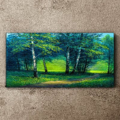 Foto auf leinwand Grüner Wald in der Sommersonne