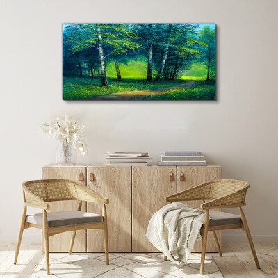 Foto auf leinwand Grüner Wald in der Sommersonne