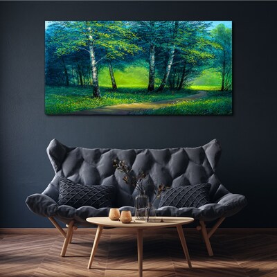 Foto auf leinwand Grüner Wald in der Sommersonne