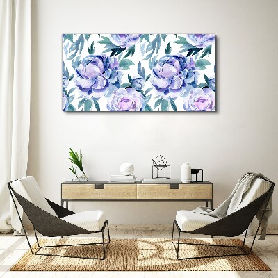 Foto auf leinwand Blumenlandschaft in Lilatönen