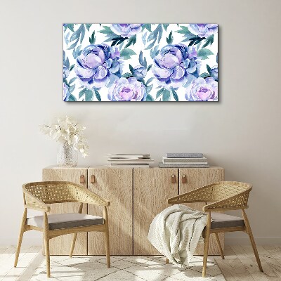 Foto auf leinwand Blumenlandschaft in Lilatönen