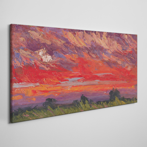 Foto auf leinwand Sonnenuntergang in Flammen