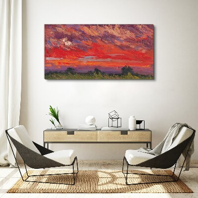 Foto auf leinwand Sonnenuntergang in Flammen