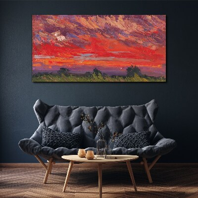 Foto auf leinwand Sonnenuntergang in Flammen