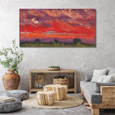 Foto auf leinwand Sonnenuntergang in Flammen