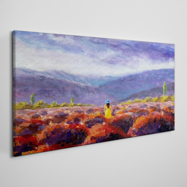 Bild auf leinwand Landschaft in Lilatönen
