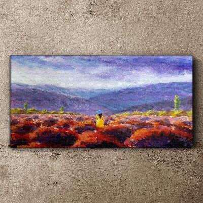 Bild auf leinwand Landschaft in Lilatönen