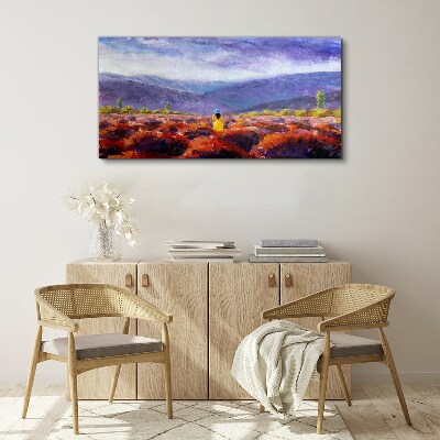 Bild auf leinwand Landschaft in Lilatönen