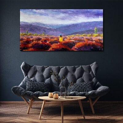 Bild auf leinwand Landschaft in Lilatönen