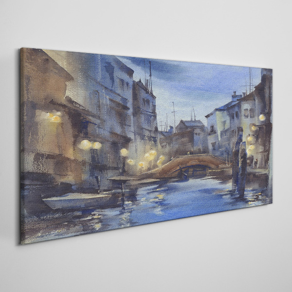 Foto leinwand Abendlandschaft über dem Wasser