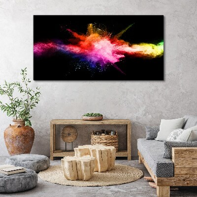 Foto auf leinwand Eine Explosion von Farben im Dunkeln