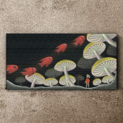 Foto auf leinwand Die fantastische Welt der Fische und Pilze