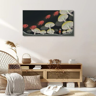 Foto auf leinwand Die fantastische Welt der Fische und Pilze
