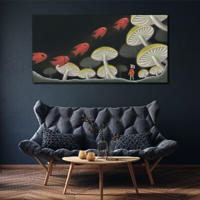 Foto auf leinwand Die fantastische Welt der Fische und Pilze