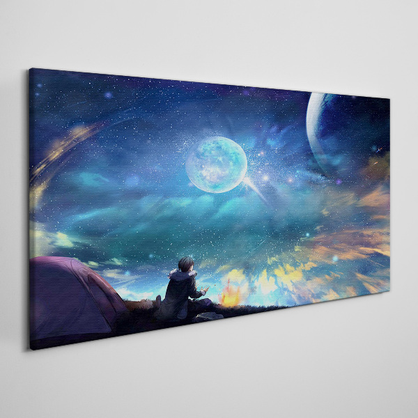 Foto auf leinwand Kosmische Nacht unter den Sternen