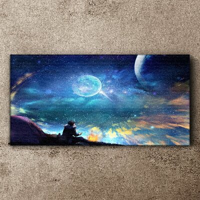 Foto auf leinwand Kosmische Nacht unter den Sternen