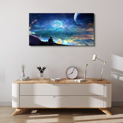 Foto auf leinwand Kosmische Nacht unter den Sternen