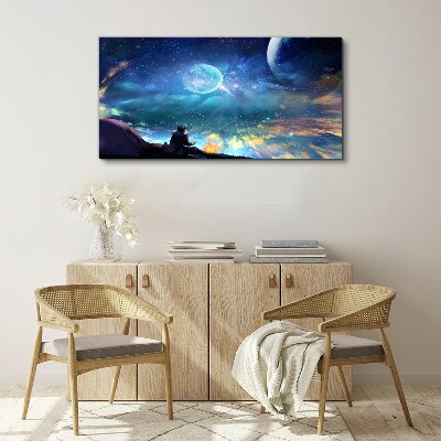 Foto auf leinwand Kosmische Nacht unter den Sternen