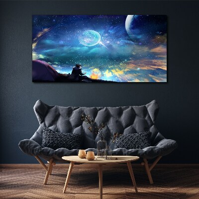 Foto auf leinwand Kosmische Nacht unter den Sternen