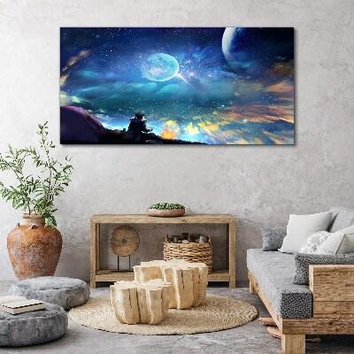 Foto auf leinwand Kosmische Nacht unter den Sternen
