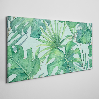 Bild auf leinwand Tropisches Grün in Aquarell