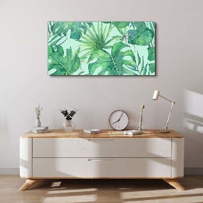 Bild auf leinwand Tropisches Grün in Aquarell
