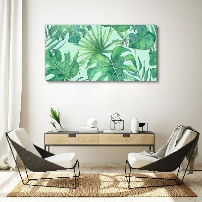 Bild auf leinwand Tropisches Grün in Aquarell